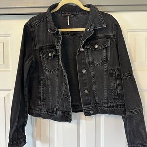 Free People Women's Black Denim Jacket